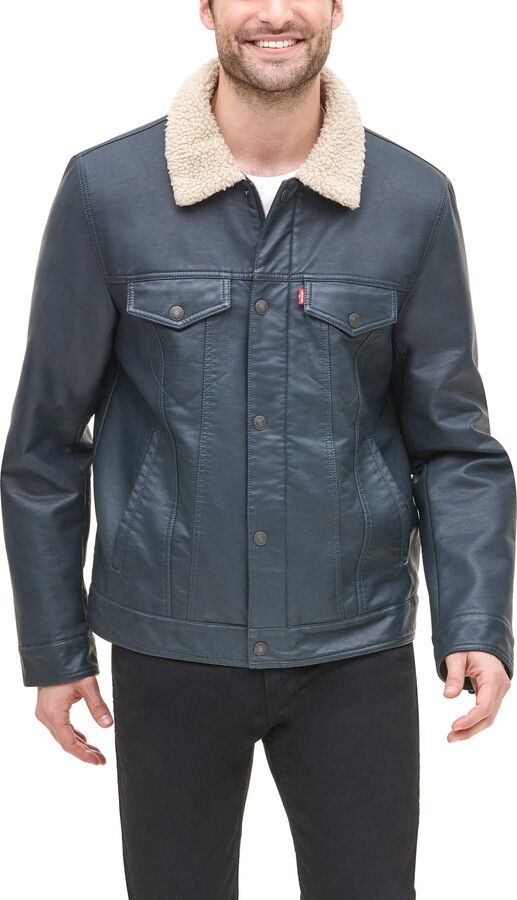 Levi's Men's Faux Leather Sherpa Trucker Jacket - ShopStyle