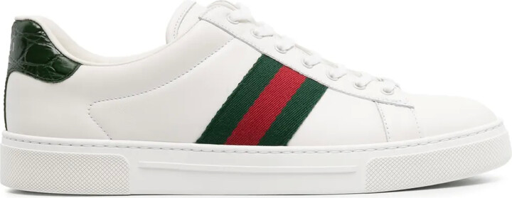 Gucci Ace Web-stripe leather sneakers