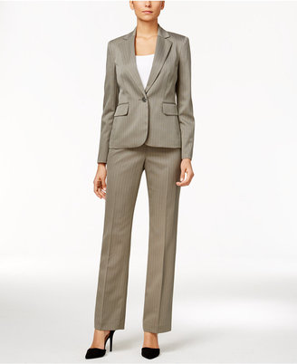 Le Suit One-Button Striped Pantsuit
