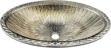 CastelloUSA Olive 22" Tempered Glass Oval Bathroom Vessel Sink