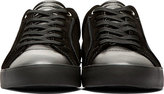 Thumbnail for your product : Dolce & Gabbana Black Suede Logo Sneakers
