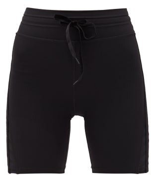 The Upside Velvet Side-stripe Technical Cycling Shorts - Black