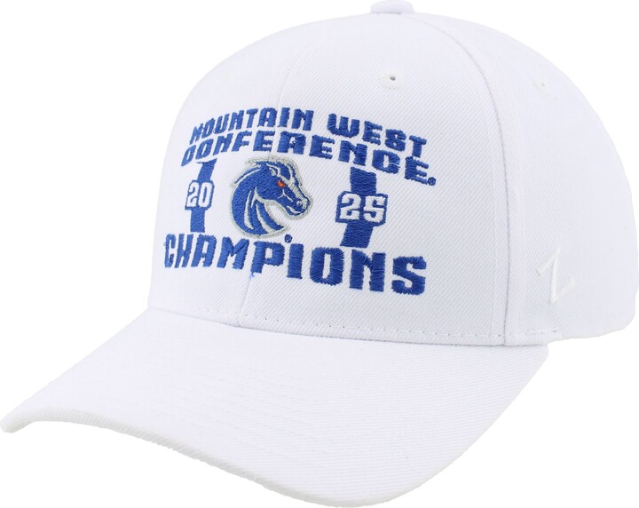 Zephyr Adult 2025 Mountain West Conference Champions Boise State Broncos Locker Room Hat, Men's, White