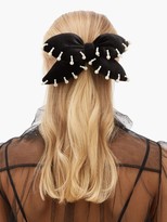 Thumbnail for your product : House Of Lafayette - Bimba Faux-pearl Velvet Bow Hair Clip - Black