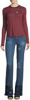 Thumbnail for your product : RED Valentino Stone-Washed Stretch Denim Jeans w/ Star Patches