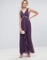 Thumbnail for your product : Little Mistress Embellished Maxi Dress With Tie Back