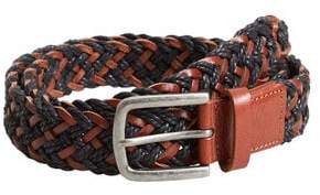 MANGO Leather-appliqué braided belt