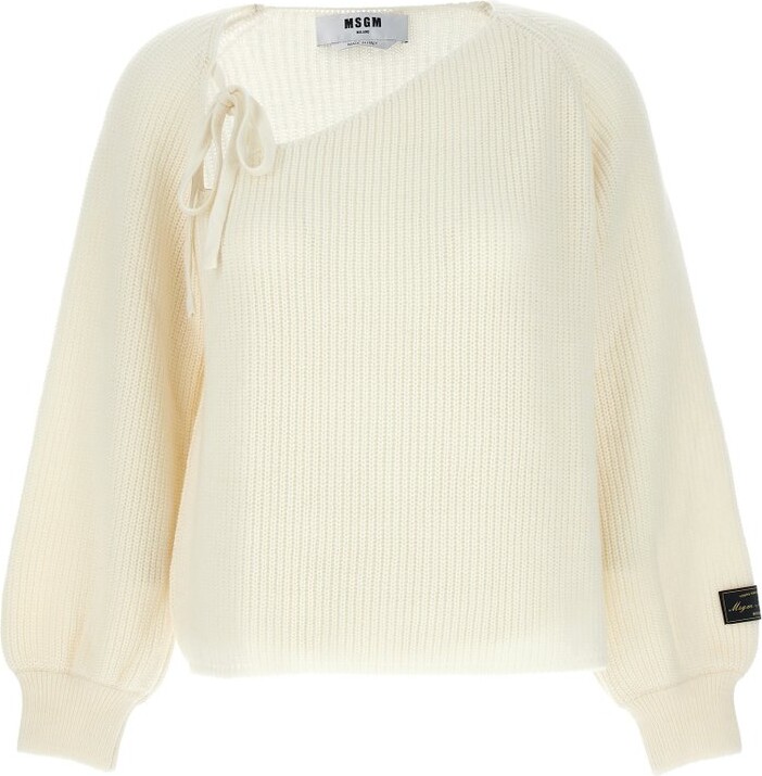 MSGM Tie-Detailed Knit Jumper