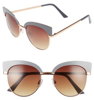 BP Women's 53Mm Cat Eye Sunglasses - Grey/ Gold