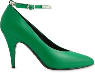 gucci green velvet heels