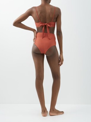 CASA RAKI Annie High-rise Recycled-fibre Bikini Briefs - Dark Red