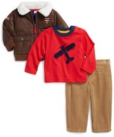 Thumbnail for your product : Little Me 'Aviator' Jacket, T-Shirt & Pants Set (Baby Boys)