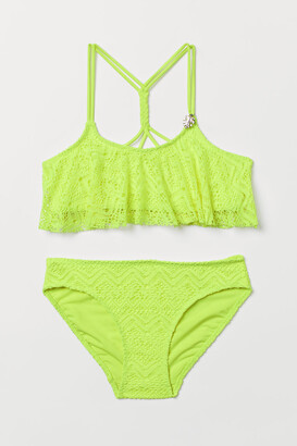 H&M Patterned Flounced Bikini - Yellow - ShopStyle Two Piece Swimsuits