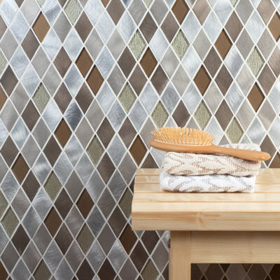 WS Tiles Twilight Series 2" x 2" Straight Edge Metal and Glass Mosaic Tile