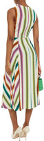 Thumbnail for your product : Diane von Furstenberg Mireille Crossover Striped Silk Crepe De Chine Midi Dress