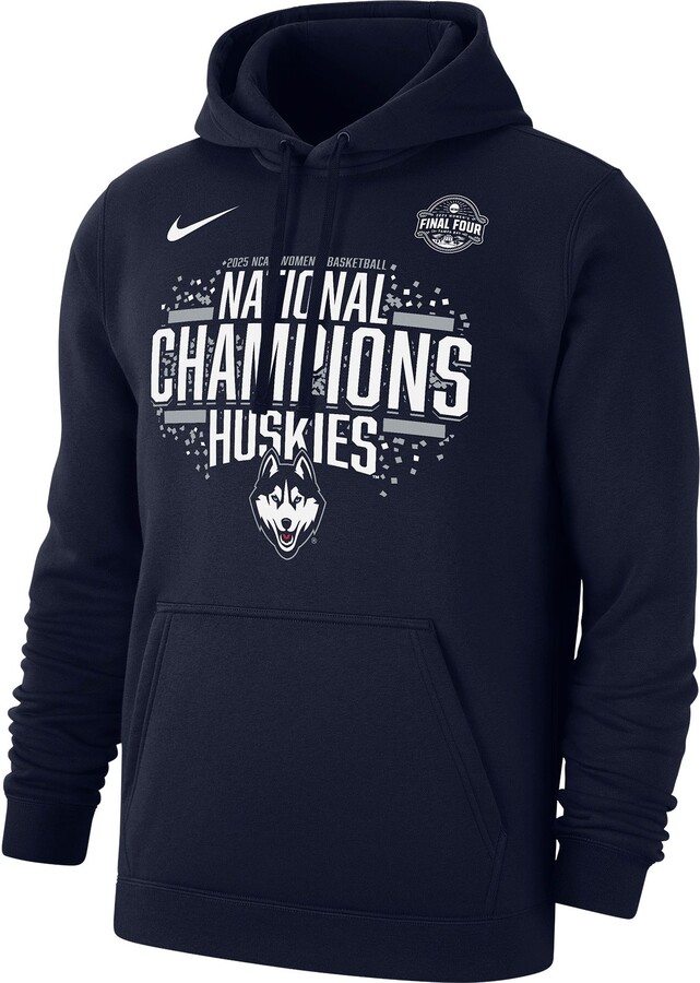 Nike Adult 2025 Women's Basketball National Champions UConn Huskies Locker Room Pullover Hoodie, XL, Blue
