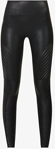 Spanx panx Womens Very Black Moto Faux-leather Leggings - ShopStyle