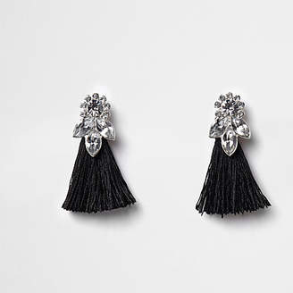 River Island Girls Black jewel tassel drop earrings