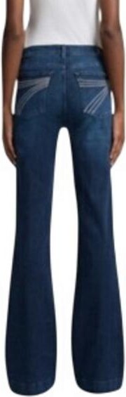 7 For All Mankind Women's Studded Slim Illusion Dojo Regular Fit Bootcut Jeans Baltimora 32 34