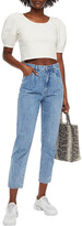 Thumbnail for your product : J Brand Cropped Pleated High-rise Tapered Jeans