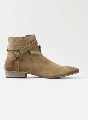 Topman Tan Leather Buckle Boots