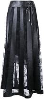 Christopher Kane leather effect lace skirt
