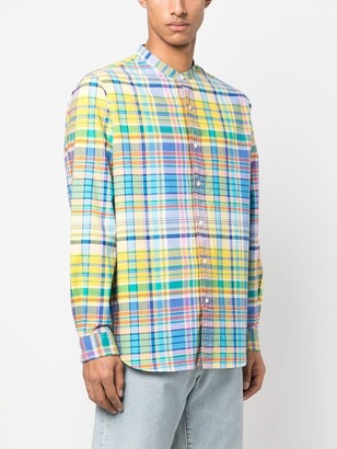 【Louren】standcollar check all in one Louren】standcollar check all in one Buy Grey Half Sleeve Chinese