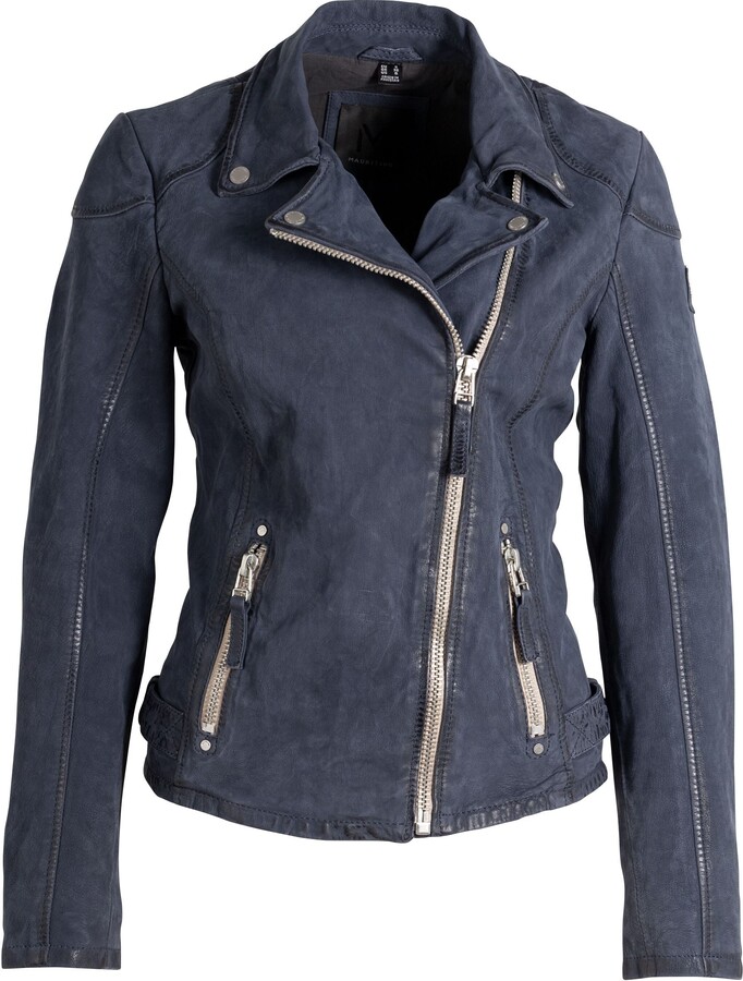 MAURITIUS Blue Karyn Rf Leather Jacket Navy