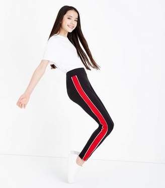 New Look Girls Red Contrast Stripe Side Leggings