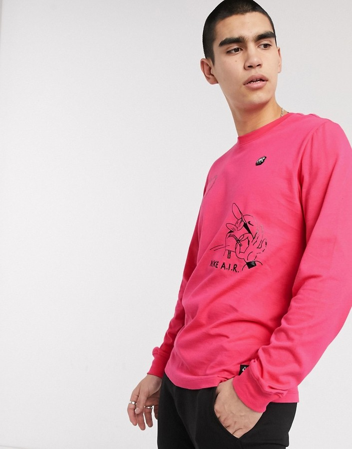 Nike Lugosis Artist Pack long t-shirt in pink - ShopStyle