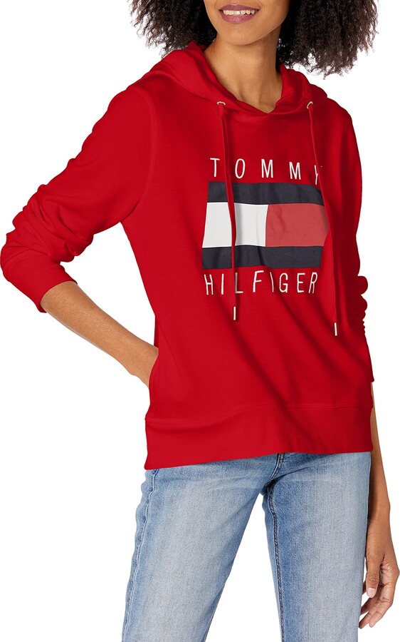 Tommy Hilfiger womens Classic Logo Hooded Sweatshirt - ShopStyle Activewear  Tops