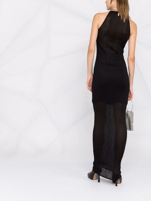 Givenchy Semi-Sheer Fine-Ribbed Sleeveless Dress