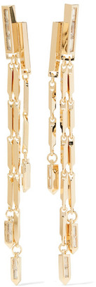 Eddie Borgo Twill Fringe Gold-plated Cubic Zirconia Earrings