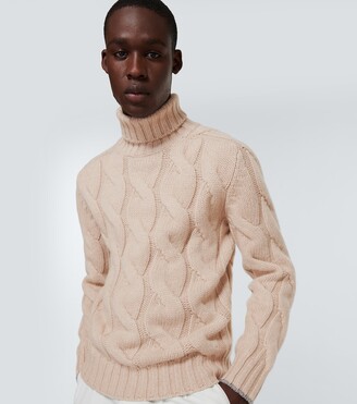 Brunello Cucinelli Cable-knit cashmere turtleneck sweater - ShopStyle
