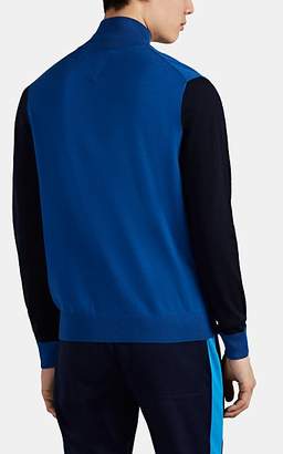 Paul Smith Men's Striped Fine-Gauge Merino Wool Zip-Front Cardigan - Blue
