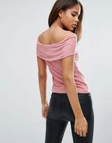 Thumbnail for your product : ASOS Tall TALL Off Shoulder Top with Deep Fold in Rib
