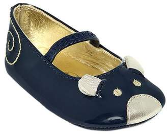 Little Marc Jacobs Mouse Embroidered Patent Leather Flats