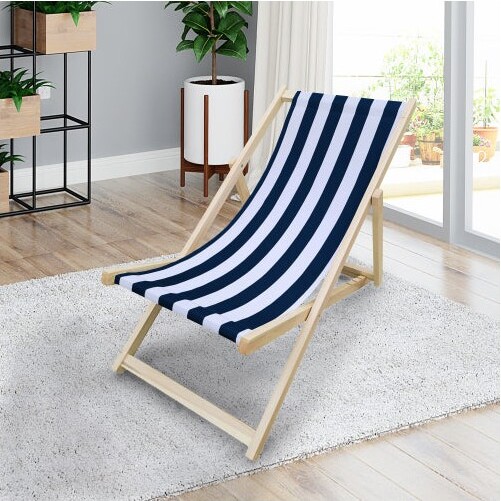 MOEPISYpopuluswoodslingchairblueStripeBroadblueStripe(color:Darkblue)foldingchaiseloungechair