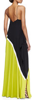 Thumbnail for your product : Halston Georgette Colorblock Sleeveless Gown