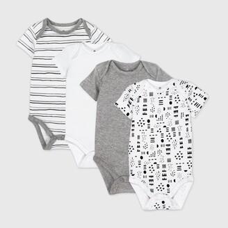 Honest Baby 4pk Pattern Play Organic Cotton Short Sleeve Bodysuit