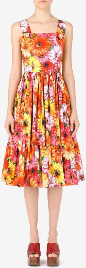 Dolce Gabbana Floral Print Cotton Dress | ShopStyle