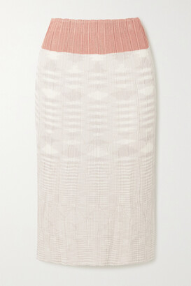 Missoni Two-tone Crochet-knit Skirt