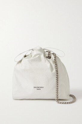 Balenciaga Crinkled-leather Shoulder Bag - White