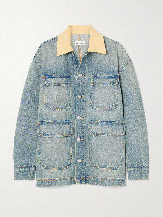 SLVRLAKE Hayden Corduroy-trimmed Denim Jacket - Blue