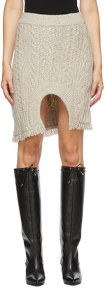ANDERSSON BELL Beige Knit Insideout Short Skirt