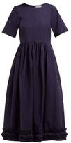 Thumbnail for your product : Molly Goddard Erika Ruffle Hem Cotton Dress - Womens - Navy