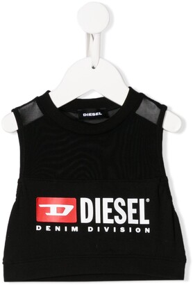 Diesel Kids Sleeveless Logo Print Tank Top