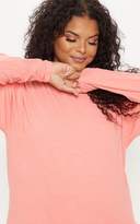 Thumbnail for your product : PrettyLittleThing Plus Dusky Blue Long Sleeve T-shirt