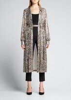 Sequined Leopard-Print Duster 