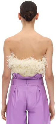 ATTICO Strapless Feather Embellished Top